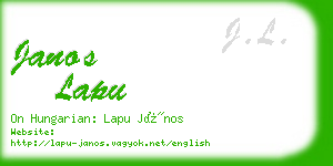 janos lapu business card